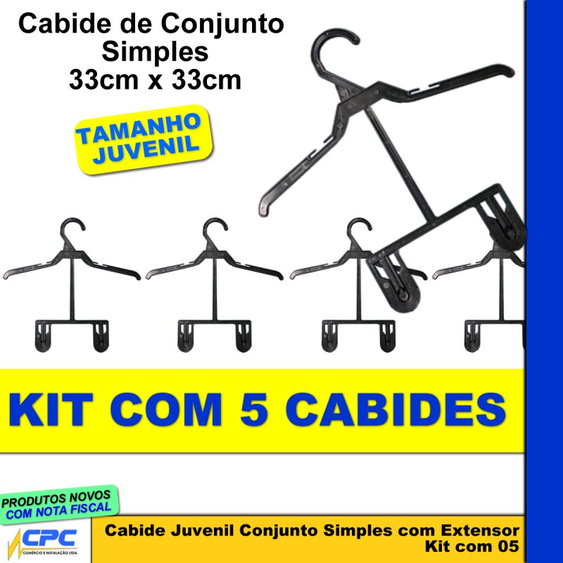 Cabide Juvenil Conjunto Com Extensor Kit 5 Unidades - Image 2