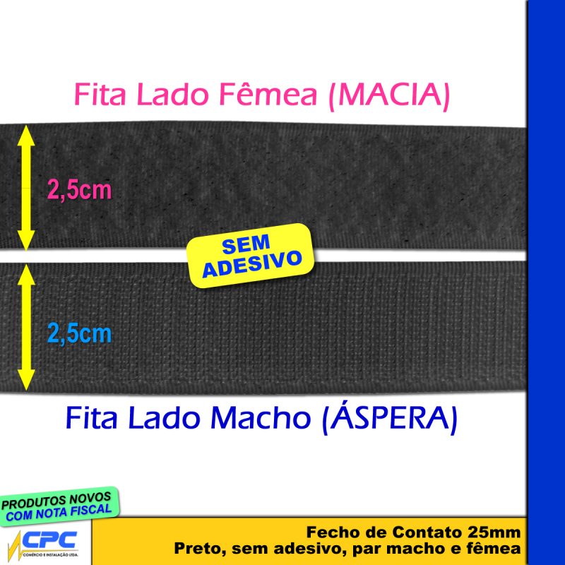 Fecho de Contato 25mm x 25m Par Macho Fêmea - Image 2